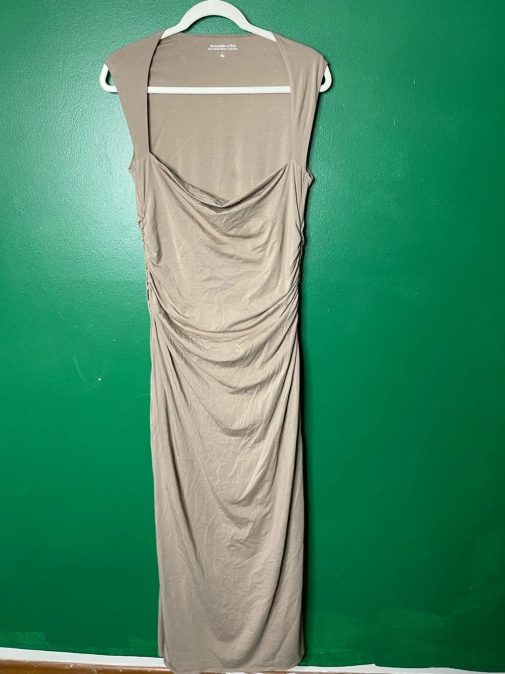Abercrombie & Fitch Ava Knit Square Neck Maxi Modal Cotton Blend Dress Sz L